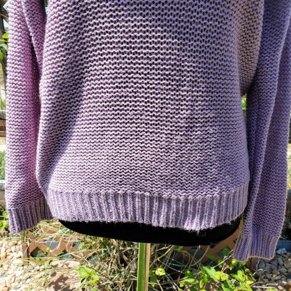 Lulus Daveny Dusty Lavender Off-the-Shoulder Knit Sweater Women's Size Small EUC - Picture 9 of 16
